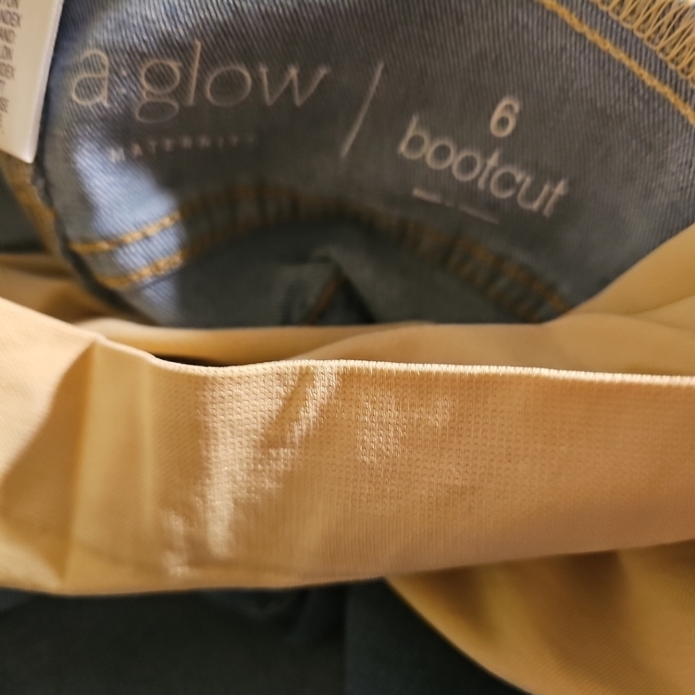 NWT A:Glow Maternity size 6 Bootcut Blue Jeans Full-Coverage Belly Band - Picture 9 of 9